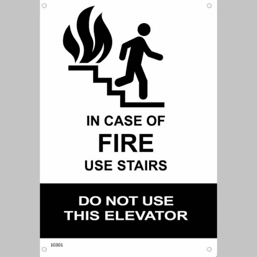 In Case of Fire Use Stairs - DO NOT Use this Elevator SIGN (Aluminum Sign 7x10)