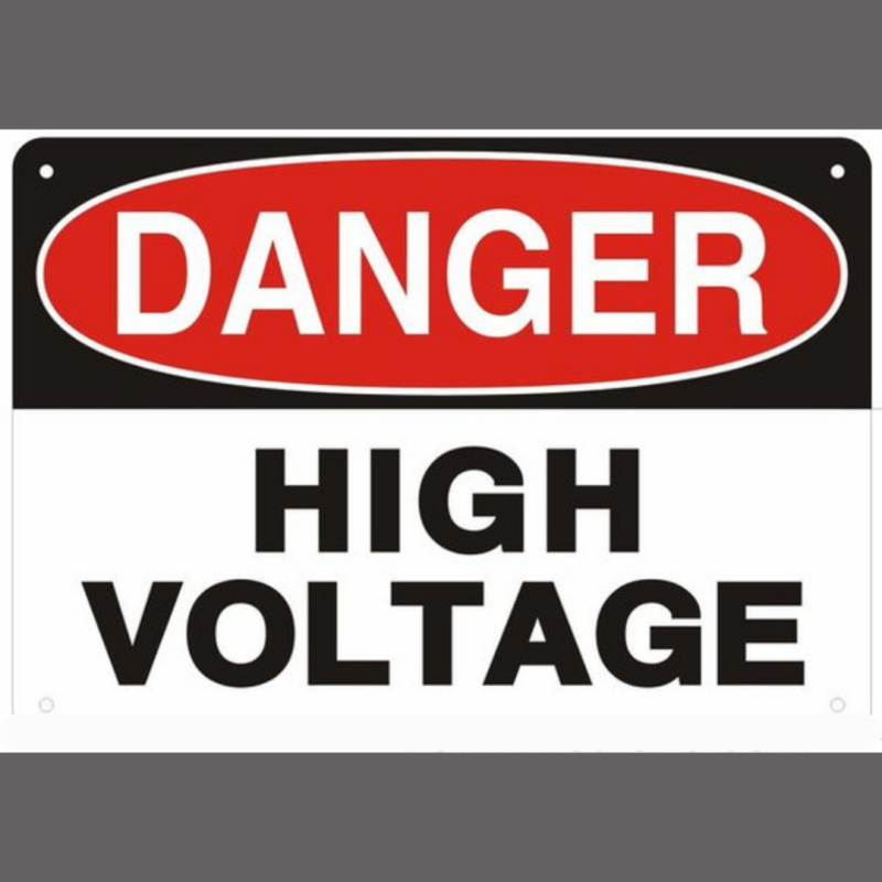 DANGER HIGH VOLTAGE SIGN (ALUMINUM SIGNS 3.5X5)