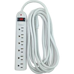 6-Outlet Office Surge Protectors, 6 x AC Power, 1080 J, 125 V AC Input, 125 V AC Output, 15 ft