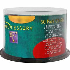 CD Rewritable Media - CD-RW - 12x - 700 MB - 50 Pack, 120mm, 1.33 Hour Maximum Recording Time