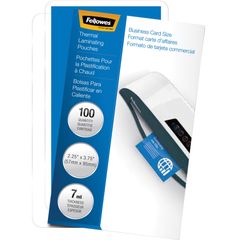 Business Card Glossy Laminating Pouches, Sheet Size Supported: Business Card, Laminating Pouch/Sheet Size: 3.75" Width x 7 mil Thickness, Type G, Glossy, for Document, Business Card, Durable, Clear
