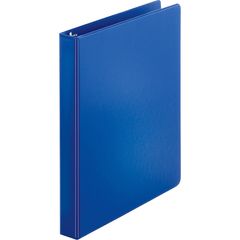 Basic Round-ring Binder, 1" Binder Capacity, Letter, 8 1/2" x 11" Sheet Size, 225 Sheet Capacity, 3 x Round Ring Fastener(s), Inside Front & Back Pocket(s), Chipboard, Polypropylene, Dark Blue