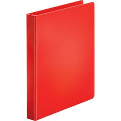Basic Round Ring Binders, 1" Binder Capacity, Letter, 8 1/2" x 11" Sheet Size, 225 Sheet Capacity, 3 x Round Ring Fastener(s), Polypropylene, Chipboard, Red, 11.20 oz, Sturdy, 1 Each