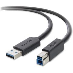 SuperSpeed USB 3.0 Cable, 10 ft USB Data Transfer Cable for Printer, Scanner, Portable Hard Drive, Keyboard, First End: 1 x 9-pin USB 3.0 Type A, Male, Second End: 1 x 9-pin USB 3.0 Type B, Male