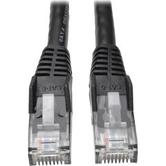 Eaton Tripp Lite Series Cat6 Gigabit Snagless Molded (UTP) Ethernet Cable (RJ45 M/M), PoE, Black, 50 ft. (15.24 m), for Network Device, 50ft, 1 x RJ-45 Male Network, 1 x RJ-45 Male Network, Black