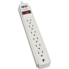 Eaton Tripp Lite Series Protect It! 6-Outlet Surge Protector, 8 ft. (2.43 m) Cord, 990 Joules, Low-Profile Right-Angle 5-15P plug, 6 x NEMA 5-15R, 1875 VA, 990 J, 120 V AC, 125 V AC Input