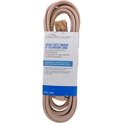 Heavy Duty Indoor Extension Cord, 14 Gauge, 125 V AC / 15 A, Beige, 9 ft Cord Length, 1