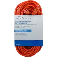 Heavy-duty Indoor/Outdoor Extension Cord, 16 Gauge, 125 V AC / 13 A, Orange, 100 ft Cord Length, 1
