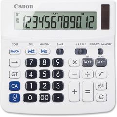 TX-220TS Handheld Display Calculator, Tilt Display, Adjustable Display, Dual Power, Easy-to-read Display, Auto Power Off, Sign Change, Battery/Solar Powered, 1.2" x 5.7" x 5.7", White, 1 Each