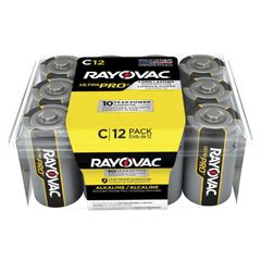 Ultra Pro Alkaline C Battery 12-Packs, For Multipurpose, C, 1.5 V DC, 8 / Carton