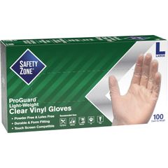 Powder Free Clear Vinyl Gloves, Large Size, Clear, Latex-free, DEHP-free, DINP-free, PFAS-free, Comfortable, Silicone-free, For Janitorial Use, Cosmetics, Painting, Cleaning, General Purpose, Pet Care