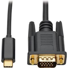 USB-C to VGA Active Adapter Cable (M/M), Black, 6 ft. (1.8 m), 6 ft USB/VGA Video Cable for Smartphone, Projector, Ultrabook, Monitor, Notebook, Tablet, TV, First End: 1 x USB 3.1 Type C, Male