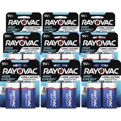 High-Energy Alkaline 9-Volt Battery 4-Packs, For Multipurpose, 9V, 9 V DC, 12 / Carton