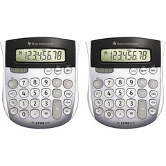 TI-1795SV SuperView Calculators, Dual Power, Angled Display, Sign Change, 8 Digits, LCD, Battery/Solar Powered, 1" x 4.3" x 5.1", Gray, 2 / Bundle