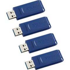 16GB USB Flash Drives, 16 GB, USB, Blue, 4 / Carton