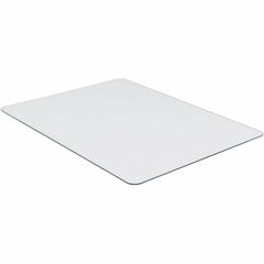Tempered Glass Chairmat, Floor, Pile Carpet, Hardwood Floor, Marble, 36" Length x 46" Width x 0.250" Thickness, Rectangular, Tempered Glass, Clear, 1Each