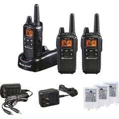 LXT633VP3 Two-Way Radio Three Pack, 22 Radio Channels, Upto 158400 ft, 121 Total Privacy Codes, Silent Operation, Hands-free, AAA, Nickel Metal Hydride (NiMH), Black, 3 Each
