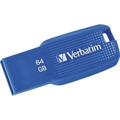 64GB Ergo USB 3.0 Flash Drive - Blue, The Verbatim Ergo USB drive features an ergonomic design for in-hand comfort and COB design for enhanced reliability.