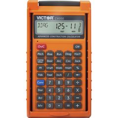 C6000 Advanced Construction Calculator, LCD Display, Battery Powered, 0.31", LCD, Battery Powered, 2, LR44, 6.5" x 3.5" x 0.8", Orange