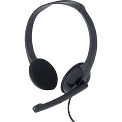Stereo Headset with Microphone, Stereo, Mini-phone (3.5mm), Wired, 32 Ohm, 20 Hz, 20 kHz, Over-the-head, Binaural, Circumaural, 5.74 ft Cable, Omni-directional Microphone