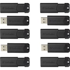 32GB PinStripe USB 3.2 Flash Drive Business Pack, 32 GB, USB 3.2 (Gen 1) Type A, Black, Lifetime Warranty, 10 / Pack