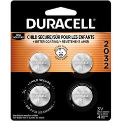 2032 3V Lithium Battery 4-Pack, For Security Device, Medical Equipment, Health/Fitness Monitoring Equipment, Calculator, Watch, Keyfob Transmitter, CR2032, 3 V DC, 1 Each