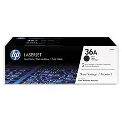 HP 36A, (CB436D) 2-pack Black Original LaserJet Toner Cartridges