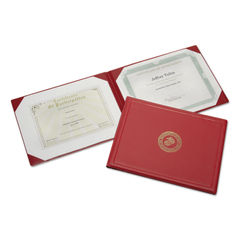 7510010561927, SKILCRAFT Award Certificate Binder, 8.5 x 11, Marine Corps Seal, Red/Gold