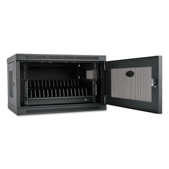 Charging Station With Cabinet For 16 Devices, 26 3/8" X 20 1/2" X 17 3/8", Black