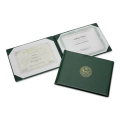 7510007557077, SKILCRAFT Award Certificate Holder, 8.5 x 11, Army Seal, Green/Gold