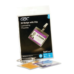 SelfSeal Self-Adhesive Laminating Pouches and Single-Sided Sheets, 8 mil, 4.13" x 2.94", Gloss Clear, 10/Pack