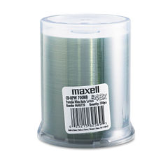 CD-R Printable Recordable Disc, 700 MB/80 min, 48x, Spindle, Matte White, 100/Pack