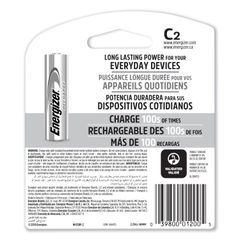 NiMH Rechargeable C Batteries, 1.2 V, 2/Pack