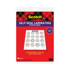 Self-Sealing Laminating Pouches, 9.5 mil, 9 x 11.5, Gloss Clear, 10/Pack