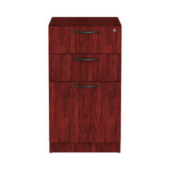 Alera Valencia Series Full Pedestal File, Left/Right, 3-Drawers: Box/Box/File, Legal/Letter, Mahogany, 15.63" x 20.5" x 28.5"