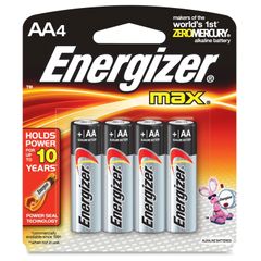 Energizer Max Alkaline AA Batteries - 1150 mAh - AA - Alkaline - 1. 5 V DC - 4 / Pack