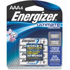 Energizer Ultimate Lithium AAA Batteries - AAA - Lithium (Li) - 1. 5 V DC - 4 / Pack